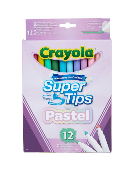 CRAYOLA 12 Supertips Markers Pastel – bébé.mu