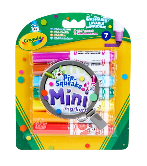 Crayola Pip Squeaks Washable Markers, Mini Markers in Classic Colors, 8  Count
